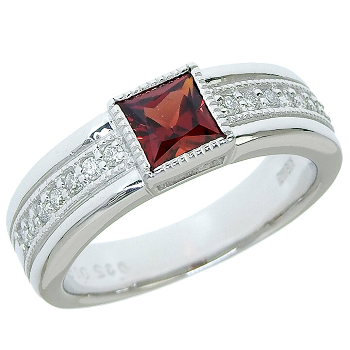 楽天市場】【返品OK】0.82ct 天然ガーネット リング 13号 K18WG 新品 