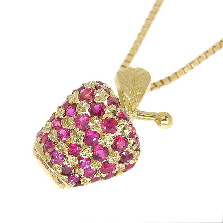 楽天市場】【返品OK】林檎モチーフ 合計0.52ct 天然ルビー ネックレス 