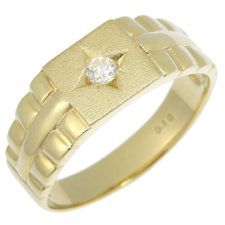 楽天市場】【返品OK】0.10ct 天然ダイヤ リング 24号 K18YG 新品仕上げ 