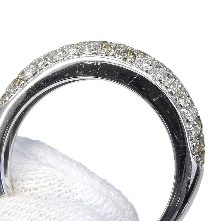 楽天市場】【返品OK】合計0.50ct 天然ダイヤ リング 12号 K18WG 新品 