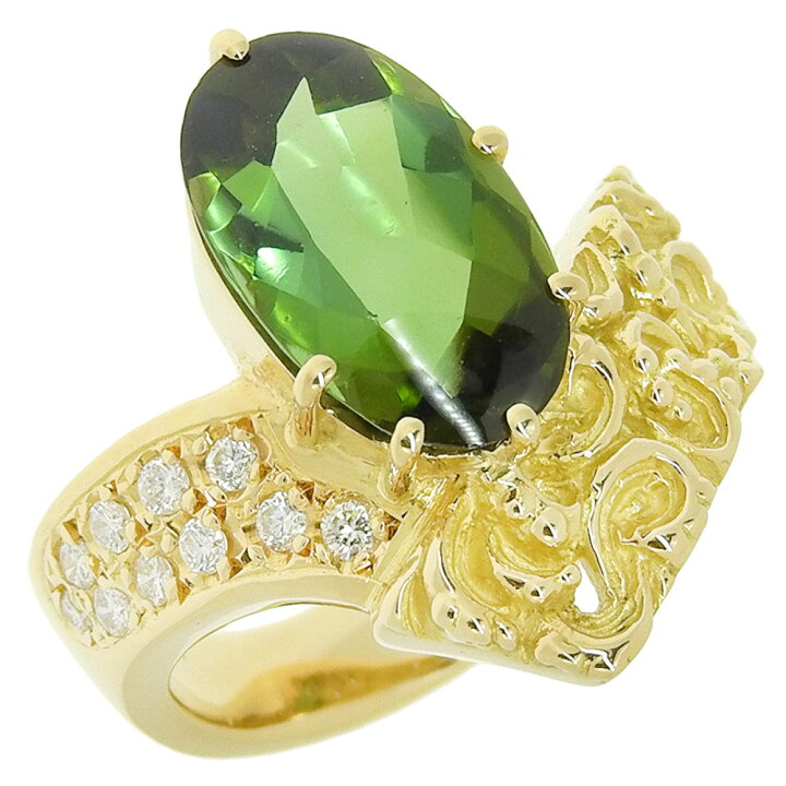 楽天市場】【返品OK】3.69ct 天然トルマリン リング 10号 K18YG 合計 