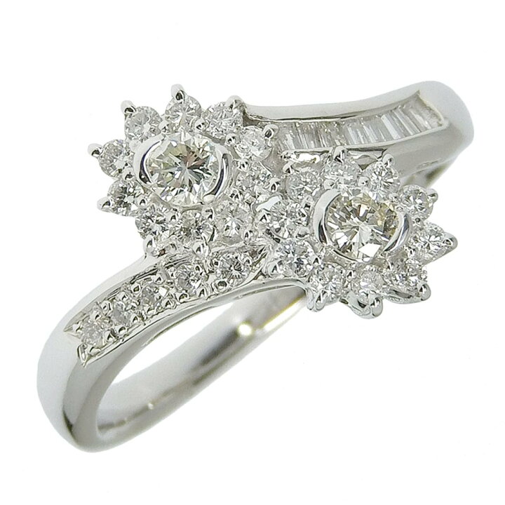 楽天市場】【返品OK】フラワーモチーフ 合計0.18ct 天然ダイヤ リング 