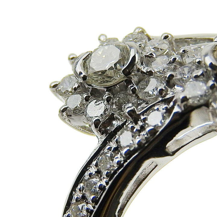 楽天市場】【返品OK】フラワーモチーフ 合計0.18ct 天然ダイヤ リング 