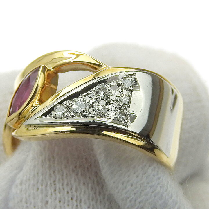 楽天市場】【返品OK】翁淳 0.36ct 天然ルビー リング 12号 K18YG Pt900  