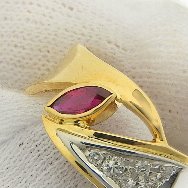 楽天市場】【返品OK】翁淳 0.36ct 天然ルビー リング 12号 K18YG Pt900  