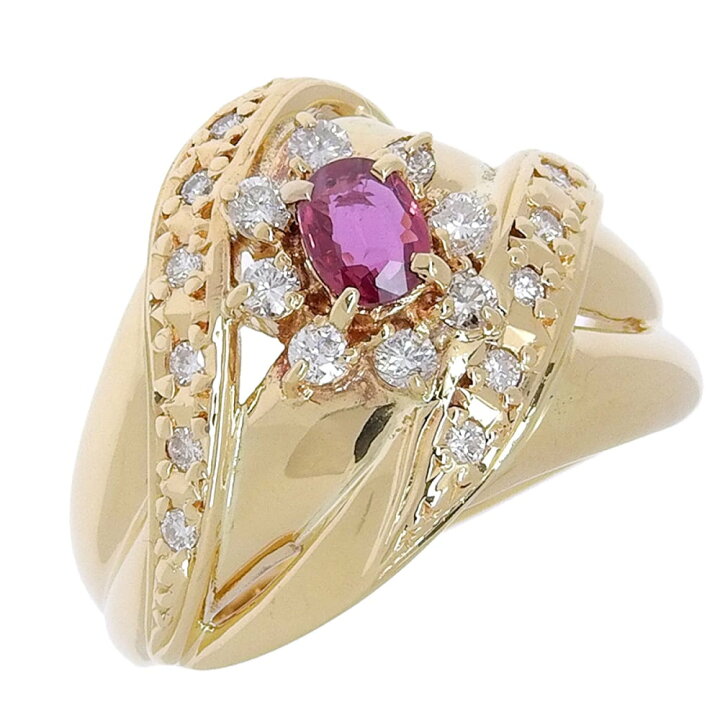 楽天市場】【返品OK】0.30ct 天然ルビー リング 10.5号 K18YG 新品 