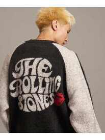 【The Rolling Stones×JACKROSE】 SHAGGY KNIT JQ CARDIGAN(MENS) The Rolling Stones ジャックローズ トップス カーディガン ブラック【送料無料】[Rakuten Fashion]