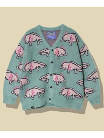 ウーパールーパーシャギー MIX ジャガードニットカーディガン (MENS) go slow caravan ゴースローキャラバン トップス カーディガン パープル ブルー【送料無料】[Rakuten Fashion]