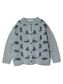 NUEVO BLANCA/ヌエヴォブランカ 猫柄WJQカーデ (WOMENS) GSC WOMENS SELECT ゴースローキャラバン トップス カーディガン グレー ブラック【送料無料】[Rakuten Fashion]