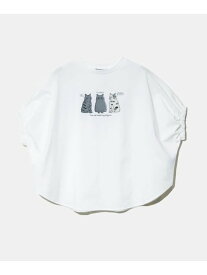 cuddris/カデュリス 3匹ねこ尻尾ドルマンTEE (WOMENS) GSC WOMENS SELECT ゴースローキャラバン トップス カットソー・Tシャツ ブラック ホワイト【送料無料】[Rakuten Fashion]