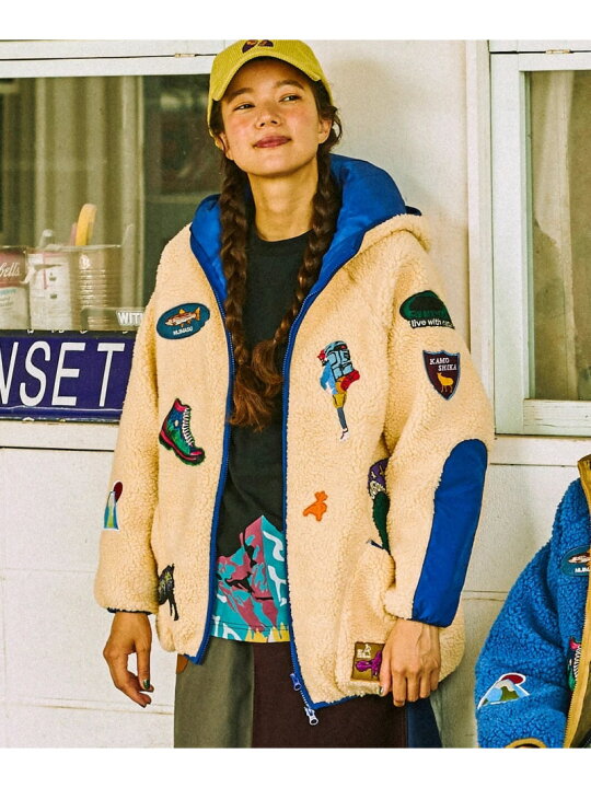 楽天市場】go slow caravan/(M)ボアワッペン刺繍たくさんパーカーJK go 