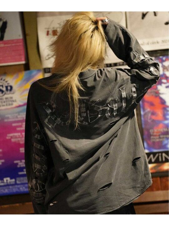 楽天市場】【GALFY×GALLIS ADDICTION】ぼろぼろ刺繍ロンT(MENS) GALLIS 