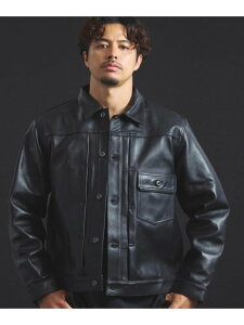 Schott/�V���b�g SHEEP LEATHER 1st TRACKER JACKET(MENS) SELECT BRANDS �W���b�N���[�Y �W���P�b�g�E�A�E�^�[ ���̑��̃W���P�b�g�E�A�E�^�[ �u���b�N�y���������z[Rakuten Fashion]