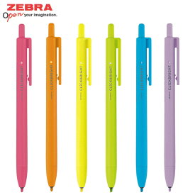 ノック式蛍光ペン クリックブライト 全6色 ハーフラインチップ モイストキープインク ゼブラ