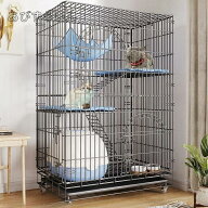 大型 折り畳み式 組立簡単 掃除しやすいネコ用ゲージ 猫用ケージ コンパクト高さ 多頭飼い キャットハウ…