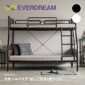 【即日発送＆日時指定可】 はしご付き 2段ベッド シングル セミダブル 梯子付き 二段ベッド コンパクト 頑丈 大人用 子供用 こども用 子供部屋 親子ベッド ベッドフレーム パイプベッド スチールベッド シングルベッド S セミダブルベッド SD