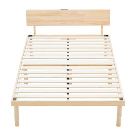 【即日発送＆日時指定可】 宮付き コンセント付き パイン無垢材 ベッドフレーム すのこベッド シングル セミダブル ダブル 木製ベッド 天然パイン材 天然木製 低ホルムアルデヒド 宮棚付き ヘッドボード付き シングルベッド S セミダブルベッド SD ダブルベッド D