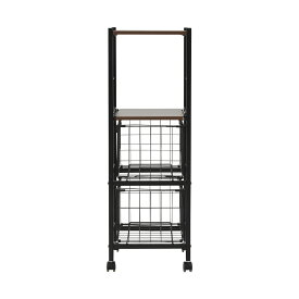 [5%OFFマラソン限定クーポン配布中］ バスケット付き キッチンラック 3段 幅34cm キャスター付き スライド棚 キッチンシェルフ キッチンワゴン キッチン収納棚 キッチン棚収納 台所収納棚 ランドリー収納棚 洗面所収納棚 一人暮らし おしゃれ