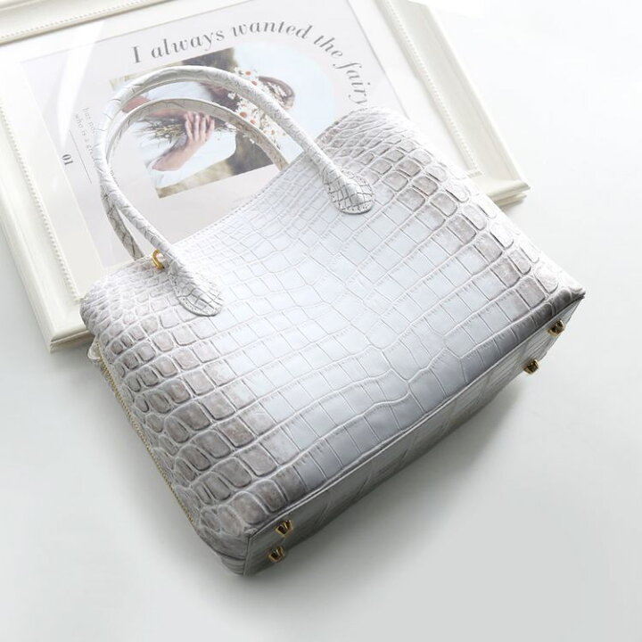 楽天市場】ヒマラヤクロコダイル マット 加工 ハンドバッグ 2way  