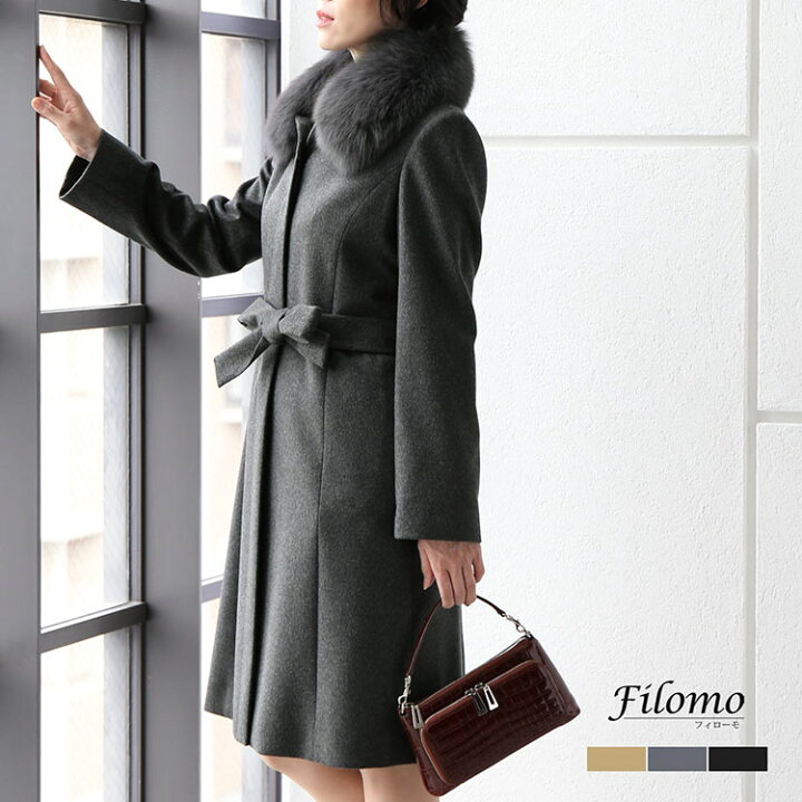 楽天市場】カシミヤ コート レディース カシミヤ100% ロング  