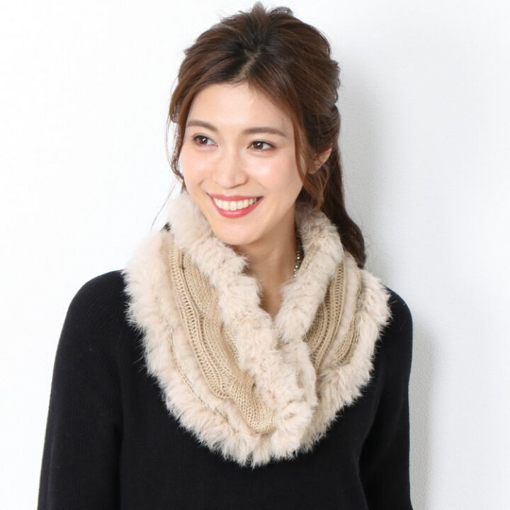 楽天市場】【40%OFFクーポン!】ラビット ファー付き ニット 