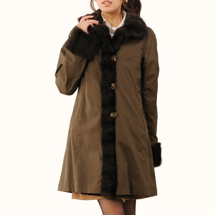 楽天市場】シルク 100％ ＆ ウィーゼル リバーシブル コート ロシアン  