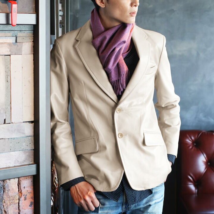 楽天市場 レザージャケット メンズ テーラードジャケット レザー ジャケット ラム M L Xlサイズ ライトベージュ ビジネス 仕事 羊革 男性 本革 革 革ジャン 秋 冬 大きいサイズ ギフト 敬老の日 7f Zz Xl Lbger 三京商会 Sankyo Shokai