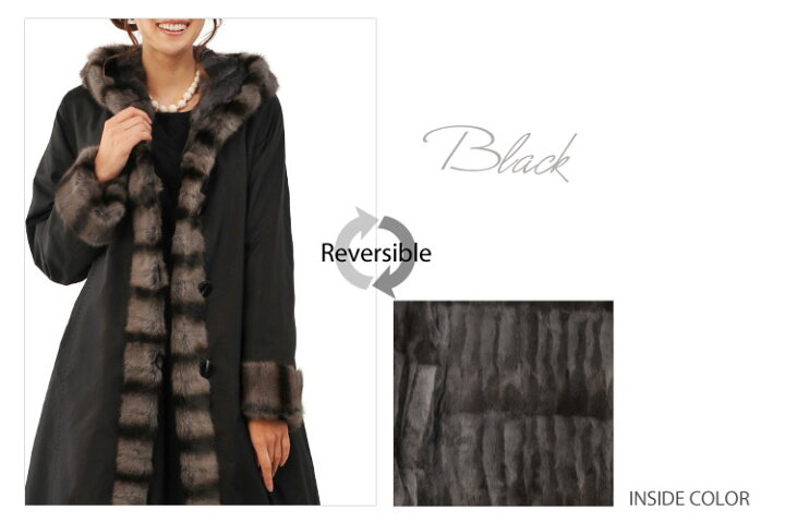 ロシアンリス＆シルク毛皮コート上質M - 毛皮・ファーコート 
