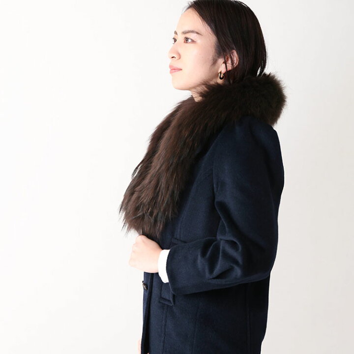 楽天市場】アンゴラ ウール ダブル ジャケット ラクーン ファー  