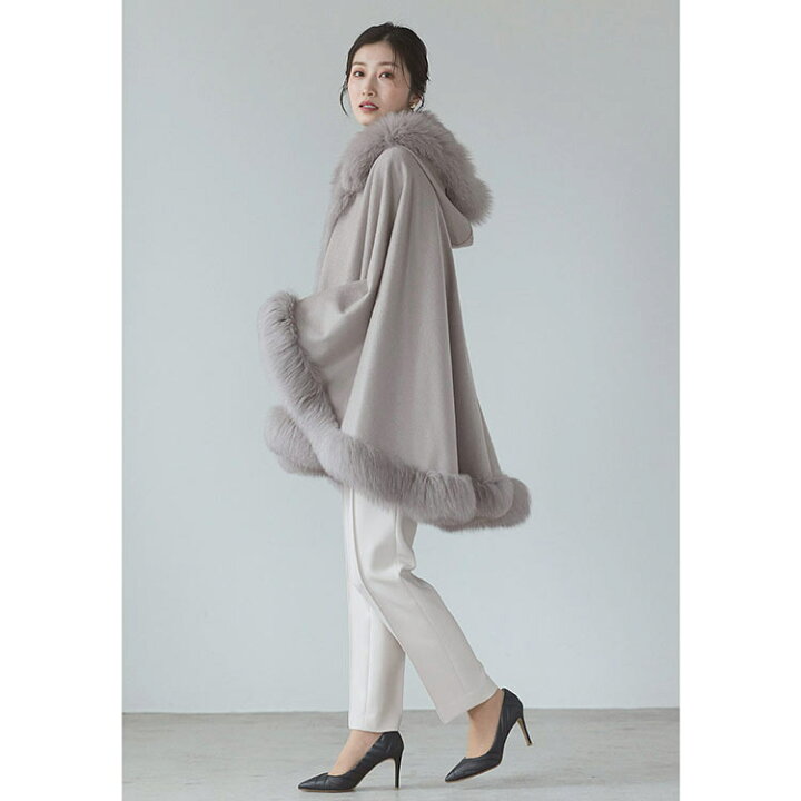 楽天市場】カシミヤ ケープ レディース 秋 冬 フォックスファー  