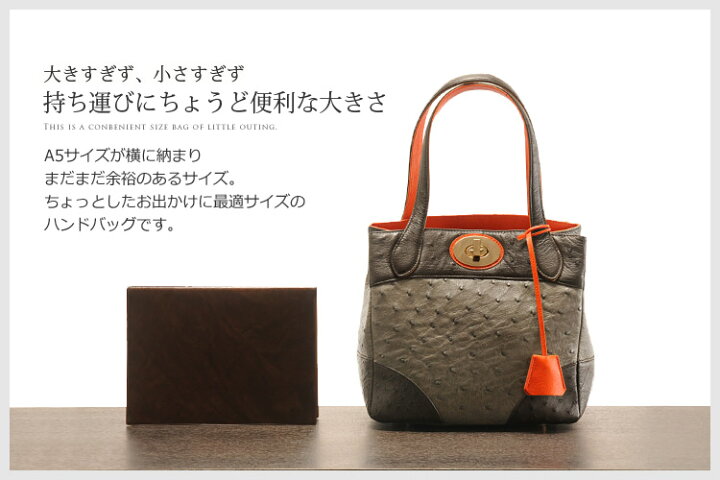 楽天市場】オーストリッチ ハンドバッグ レディース 本革 キューブ  