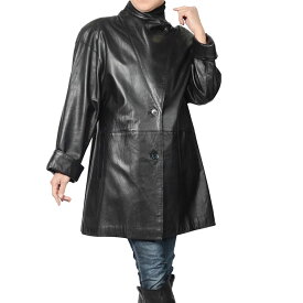 ラム コート ブラック フリー 冬 コート 軽い ブラック 秋 冬 母 女性 ギフト プレゼント 母の日 実用的 7F (2270-390r)
