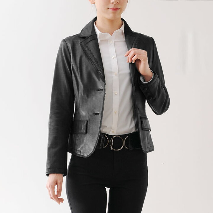 楽天市場 ラム レザー ジャケット テーラード アウター 婦人 女性用 プレゼント Present ｊａｋｅｔ レディース 女子 Woman レザージャケット 革ジャン 革ジャケット ラムレザー プ ギフト 7f 5746r 三京商会 Sankyo Shokai