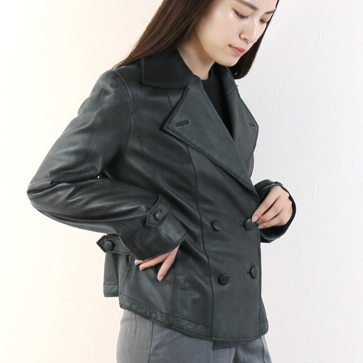 楽天市場 ラム レザー ジャケット レディース 秋 冬 アウター ダブルボタン テーラード アウター 婦人 本革 レディース 女子 レザージャケット 革ジャン 革ジャケット 女性 プレゼント ギフト 秋 冬 ギフト 7f 5747r 三京商会 Sankyo Shokai