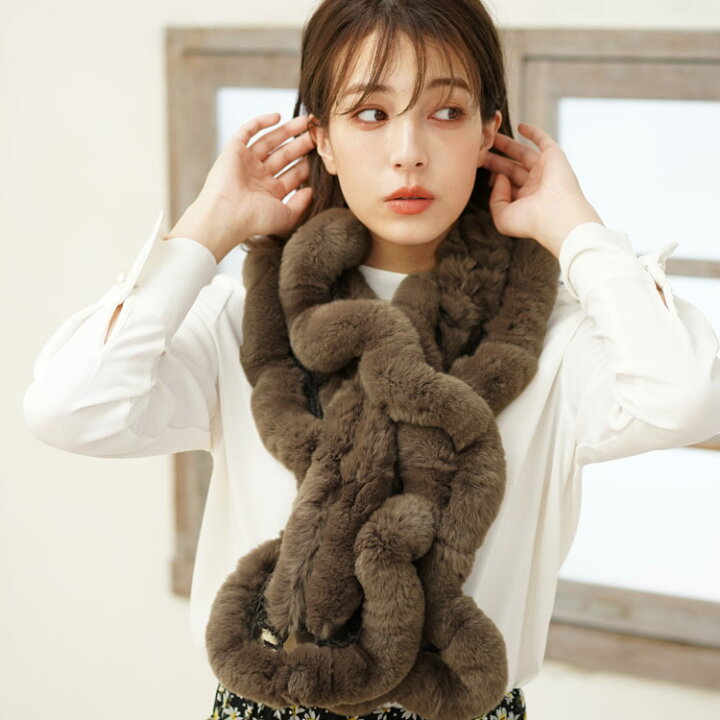 楽天市場】ファーマフラー レディース マフラー リアルファー ファー  