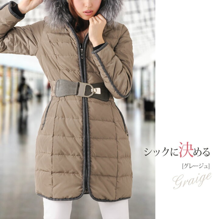 楽天市場】ダウンコートレディース フード付き 冬 シルバー フォックス  