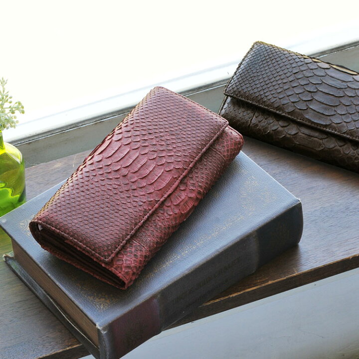 楽天市場】【4h限定20%off】パイソン 長財布 レディース 本革 フラップ  