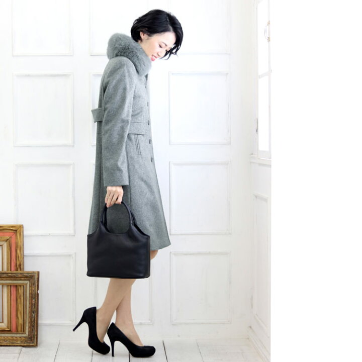 楽天市場】カシミヤ コート レディース ファー 襟付き フォックス  