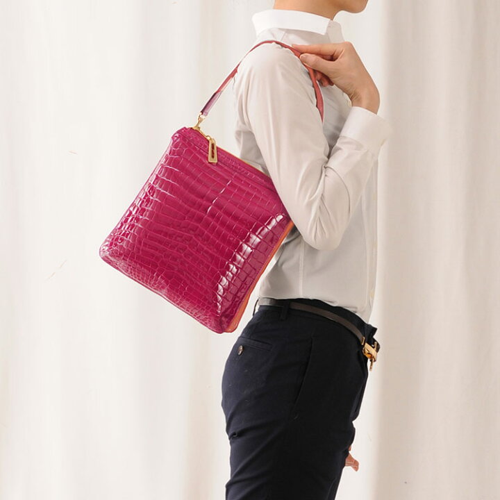 楽天市場】クロコダイル ショルダーバッグ レディース シャイニング  
