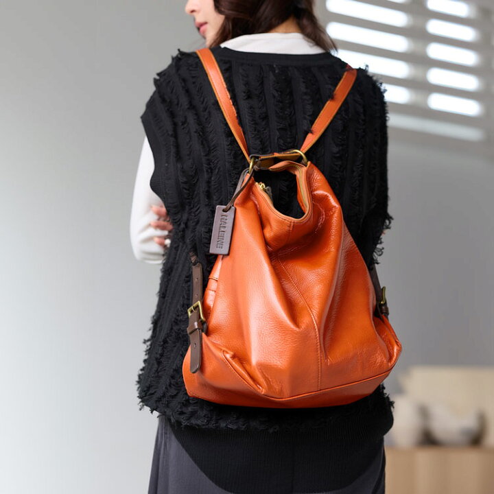 楽天市場 牛革 リュック 2way レディース 日本製 Haleine レザー ショルダーバッグ 2wayバッグ 栃木レザー リュックサック ヌメ革 本革 全6色 バッグ 通勤 通学 プレゼント ギフト 4fb r 三京商会 Sankyo Shokai