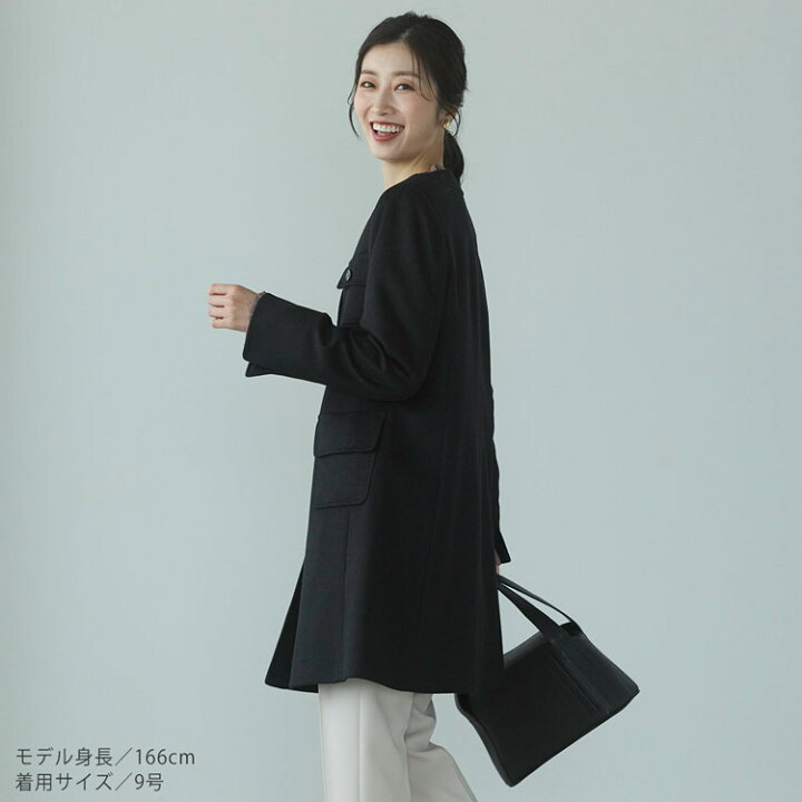 楽天市場】Filomo カシミヤ 100% ノーカラー コート 着丈85cm 
