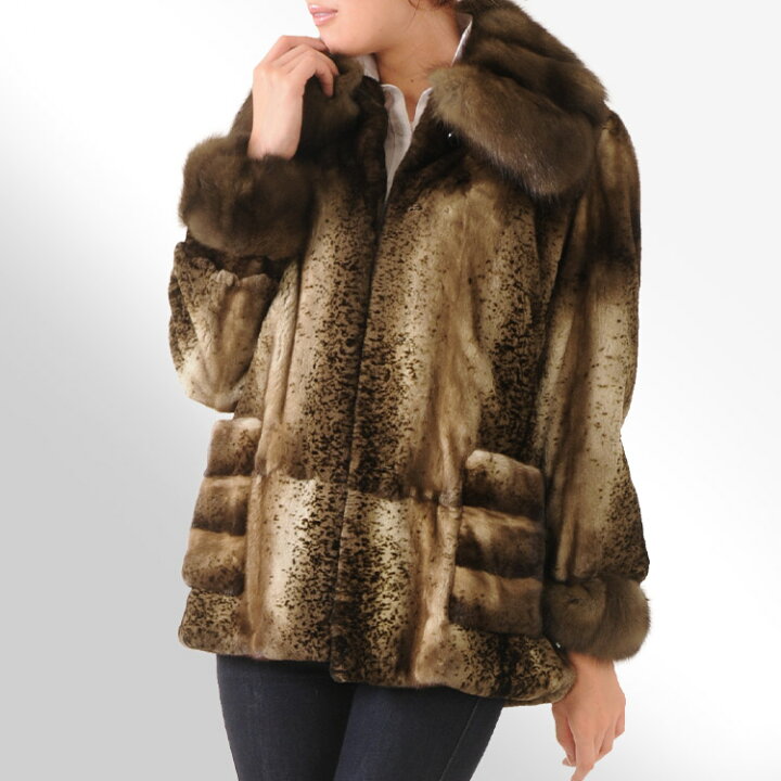 楽天市場】セミシェアード ミンク ジャケット ロシアンセーブル  