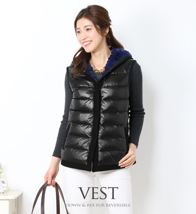 楽天市場】レッキス ＆ ダウン ベスト リバーシブル フード付き  