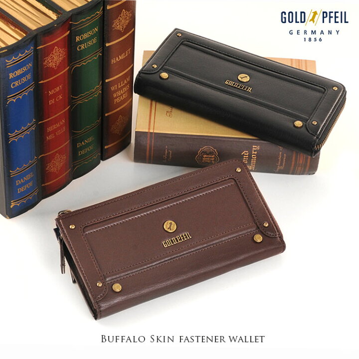 楽天市場】GOLD PFEILバッファロー 革 L字ファスナー 長財布  