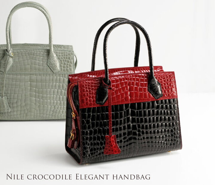 楽天市場】【24h限定10%off】クロコダイル ハンドバッグ シャイニング 
