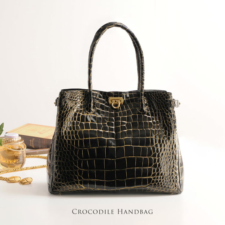 楽天市場】【クーポン対象】日本製 クロコダイル ハンドバッグ  