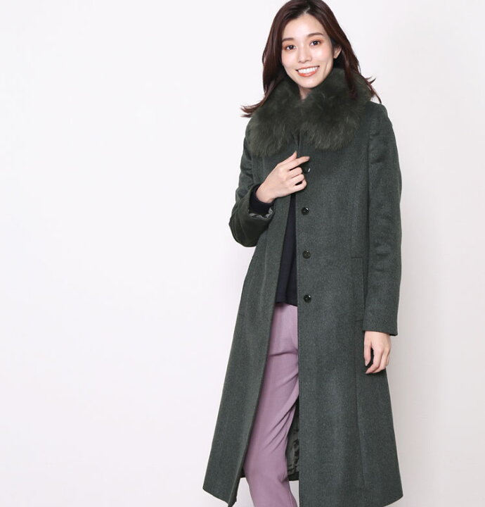 楽天市場】カシミヤ コート レディース 100％ ロングコート フォックス  