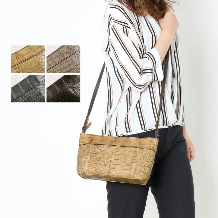 楽天市場】ショルダーバッグ クロコダイル 斜めがけ 日本製 軽量 本革  