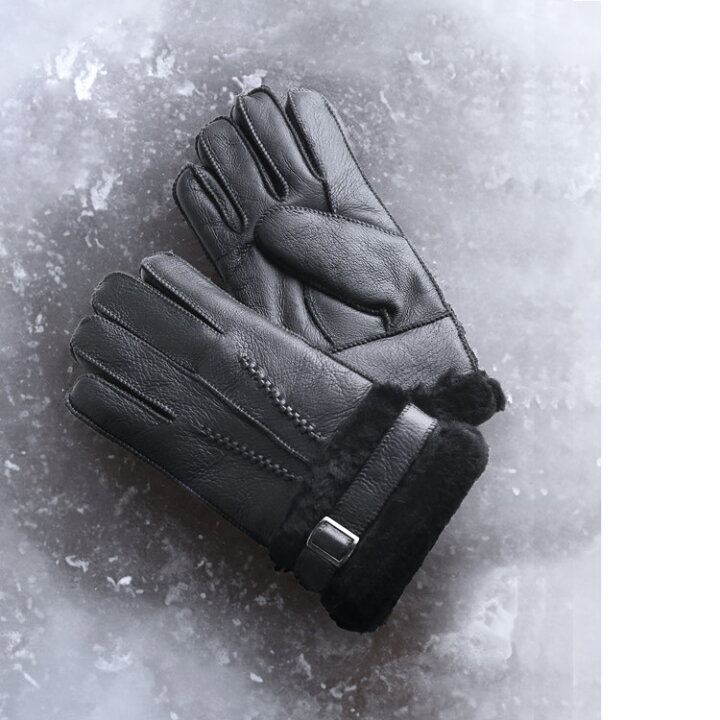 楽天市場】ムートン 手袋 メンズ ダブルフェイス レザーグローブ  