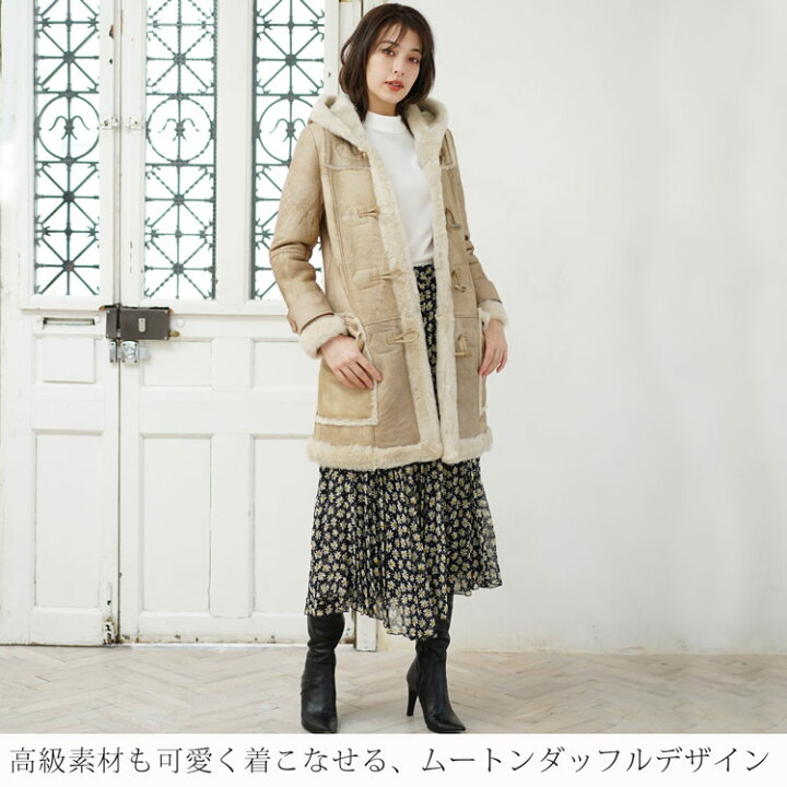 美品ムートンダッフルコートｍブラック フェイクファー Sale 94 Off